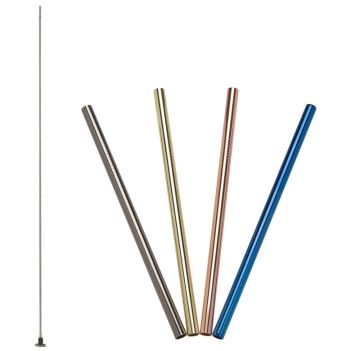 Trendy nerezová brčka Lurch 00240990 -18 cm barevná (4 ks+ kartáček)