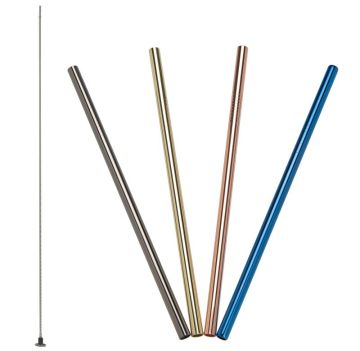 Trendy nerezová brčka Lurch 00240991 -21,5 cm barevná (4 ks+ kartáček)