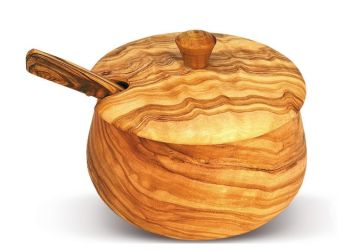 Arte Legno - dóza se lžičkou 10x10 cm (491)