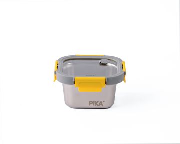 PIKA - nerezový jídelní box čtvercový 600 ml s víkem